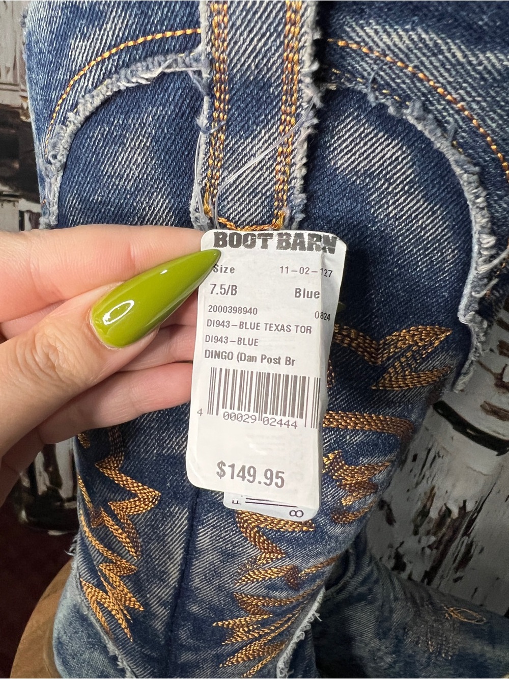 Denim Cowgirl boots By Dingo - Picture 7 of 9
